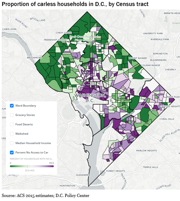 Carless households in DC