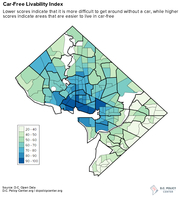 Car free livability index for DC