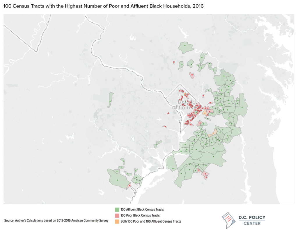 2016 - 100 Census Tracts with the Highest Number of Poor and Affluent Black Households