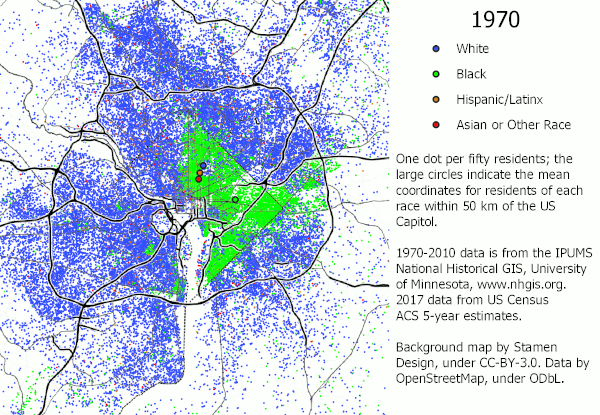 Race By Census Tract How The Region's Racial And Ethnic Demographics Have Changed Since 1970 -  D.c. Policy Center