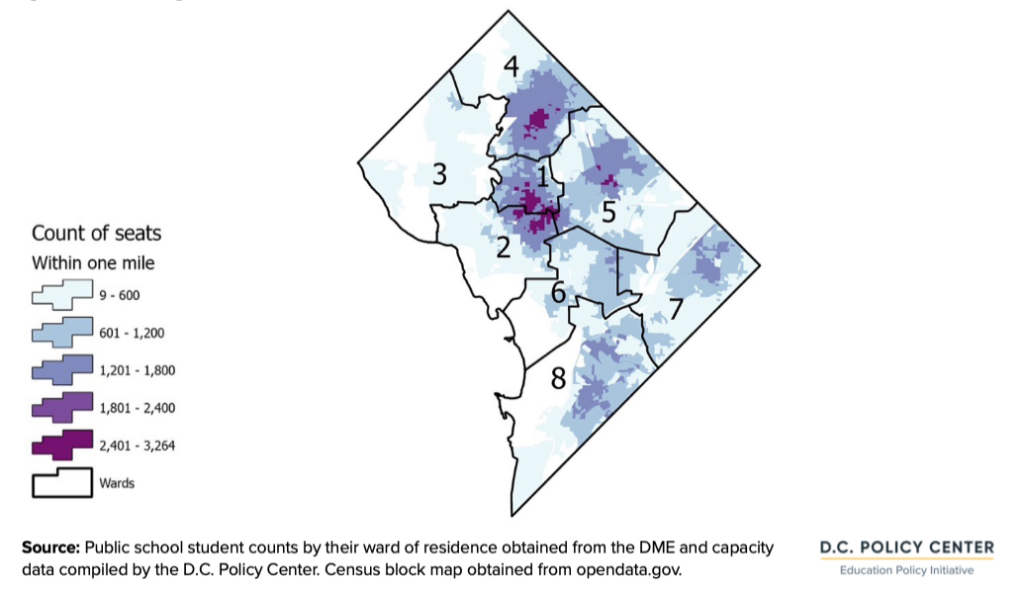 wards 2, 1, and 4 have high concentrations of OST seats per student who lives there. 